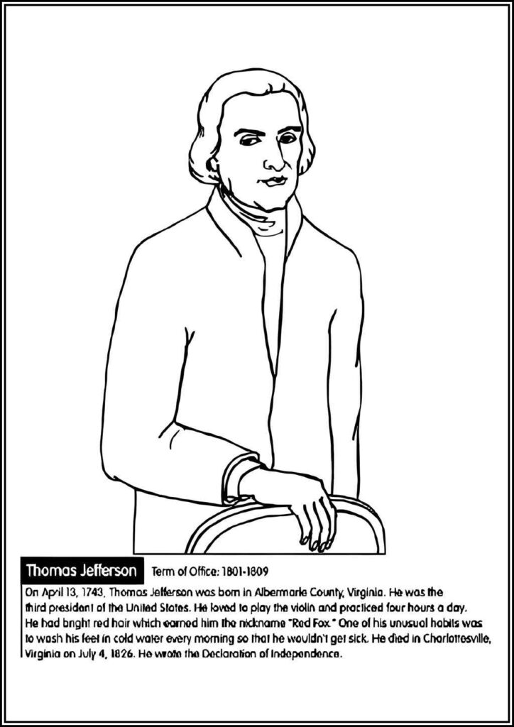 Kolorowanki Thomas Jefferson Do Druku Za Darmo W Pdf