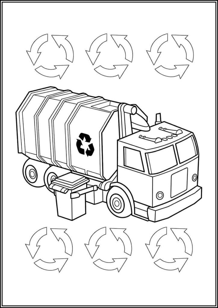 Kolorowanki Śmieciarka Do Druku Za Darmo W Pdf