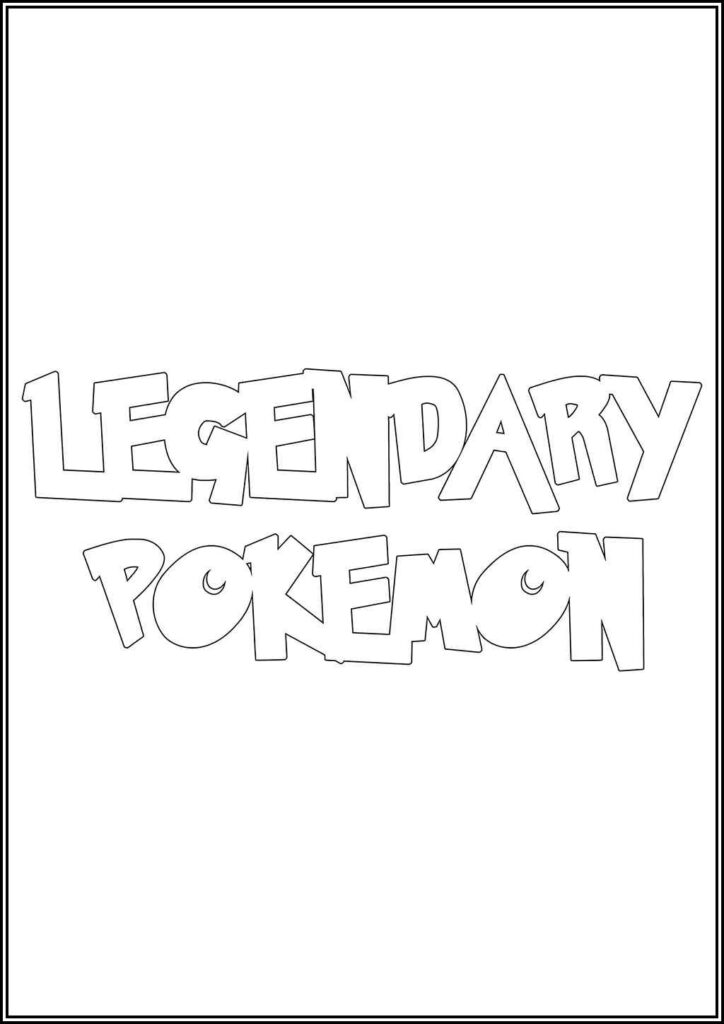 Kolorowanki Legendary Pokemon Do Druku Za Darmo W Pdf