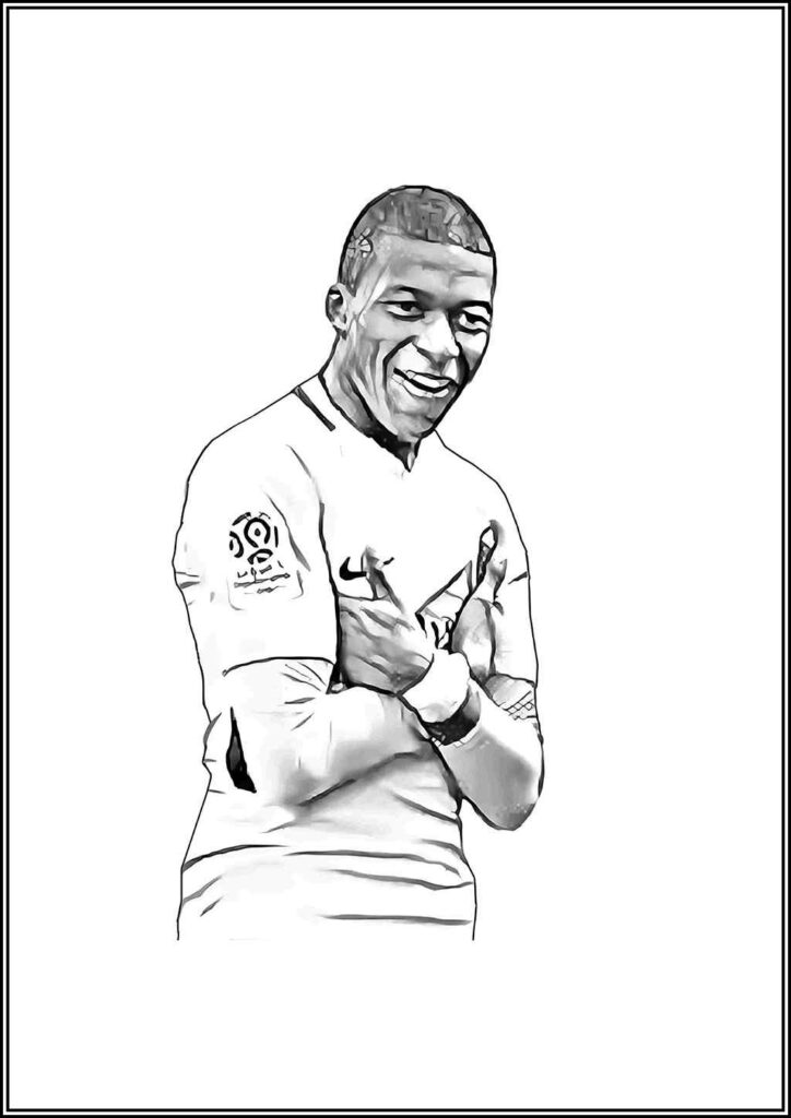 Kolorowanki Kylian Mbappe Do Druku Za Darmo W Pdf