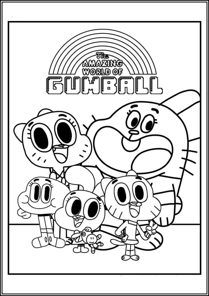 Kolorowanki Gumball Do Druku Za Darmo W Pdf