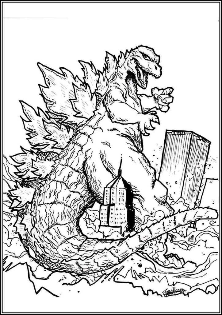 Kolorowanki Godzilla Do Druku Za Darmo W Pdf