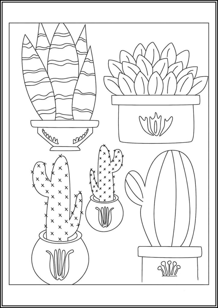 Kolorowanki Kaktus Do Druku Za Darmo W Pdf