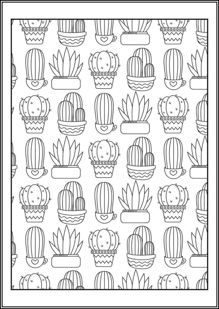 Kolorowanki Kaktus Do Druku Za Darmo W Pdf