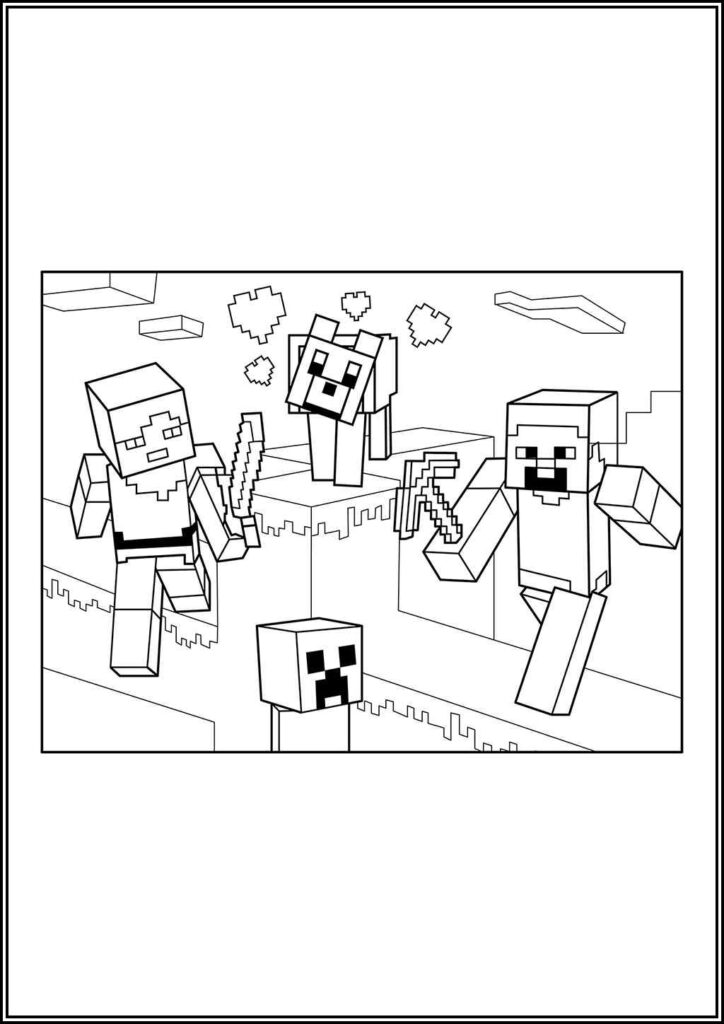 Kolorowanki Minecraft Do Druku Za Darmo W Pdf